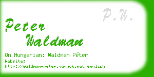 peter waldman business card